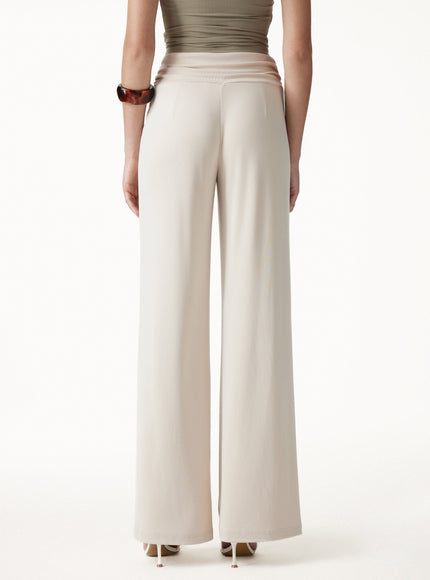 2Pcs Set Boatneck Batwing Sleeve Top & Mid-Rise Wide-Leg Lounge Pants