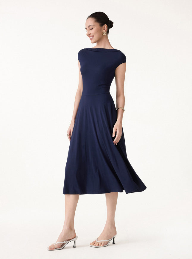 Multi-Wear Midi Built-In Bra Dress with Pockets