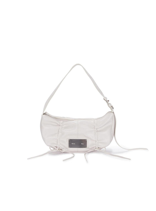 Matin Kim Women's Half Shirring Ribbon Round Bag Ivory 720052179