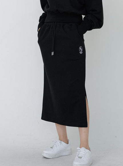 Awesomestudio Women's Sweat Long Skirt Melange Gray