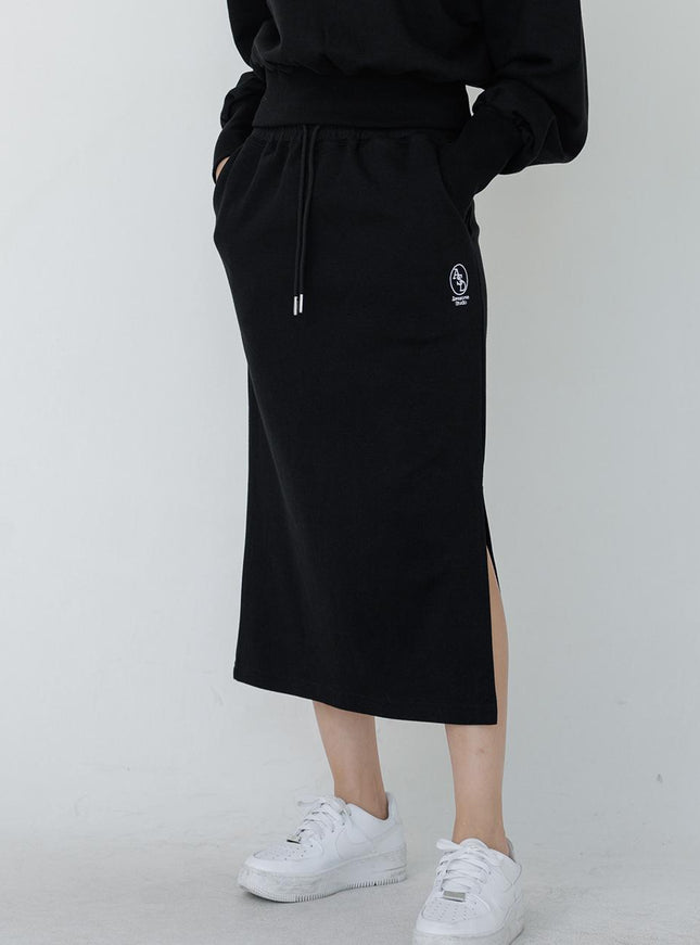 Awesomestudio Women's Sweat Long Skirt Melange Gray