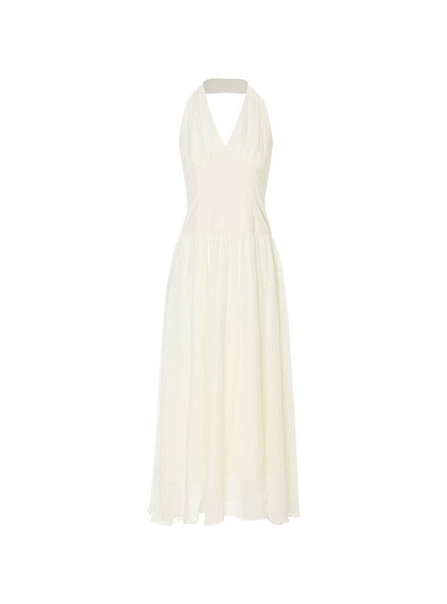 Sincethen Women's Halterneck Long Dress Creamy 720566715