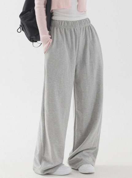 PIANER Women's Relaxed Wide Long Sweatpants Melange 720717008
