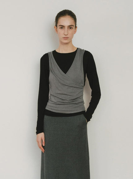 MOHAN Women's TVW Draped Layer T-Shirts