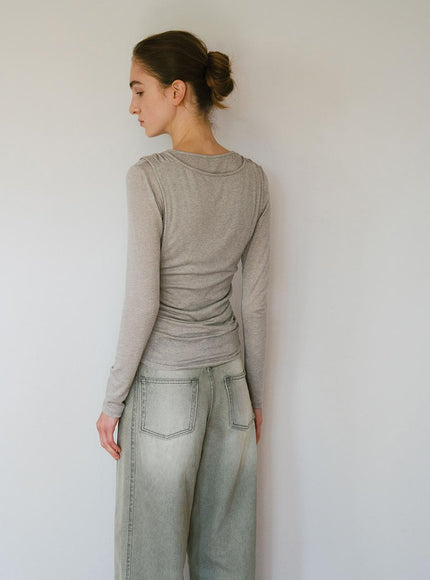MOHAN Women's TVW Draped Layer T-Shirts
