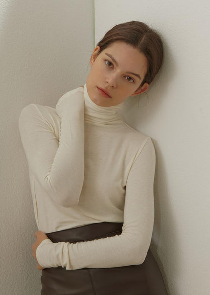 camino Women's Wool Turtleneck T-Shirt 720795060