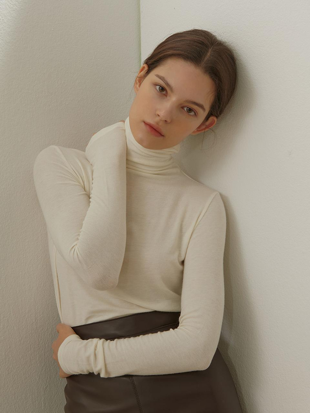 camino Women's Wool Turtleneck T-Shirt 720795060