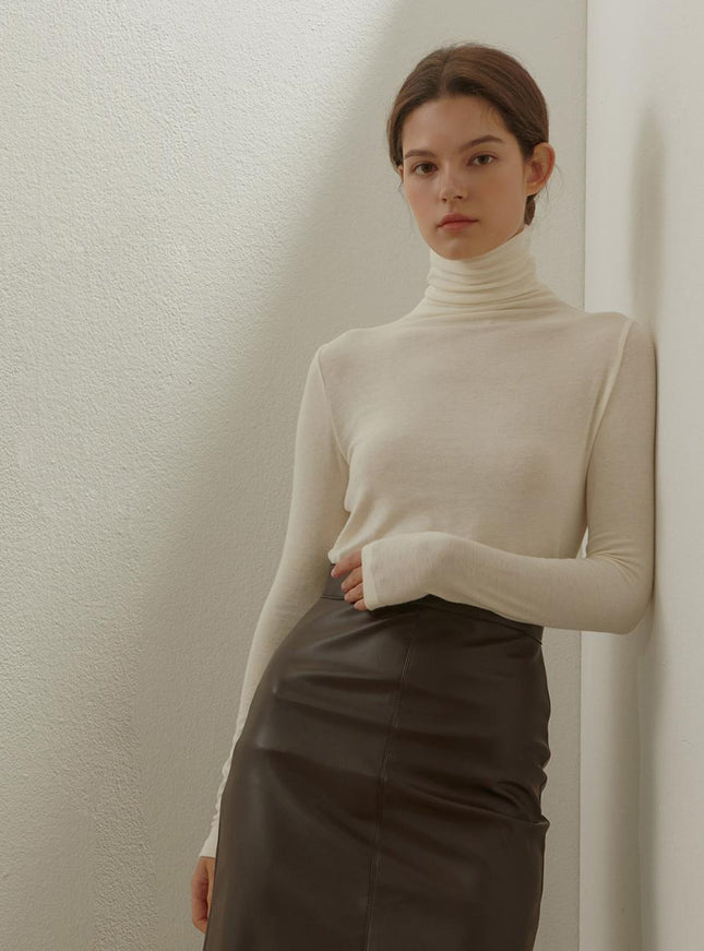 camino Women's Wool Turtleneck T-Shirt 720795060