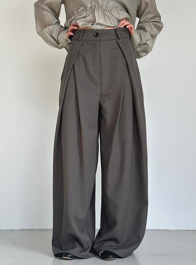 a’poem Women's Folded Line Wide Slacks 720847978