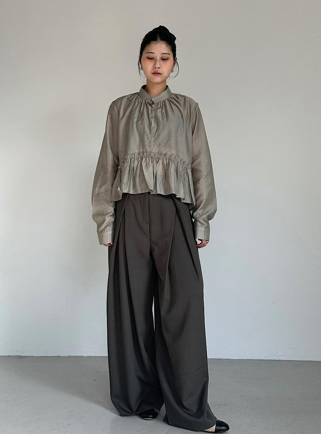 a’poem Women's Folded Line Wide Slacks 720847978