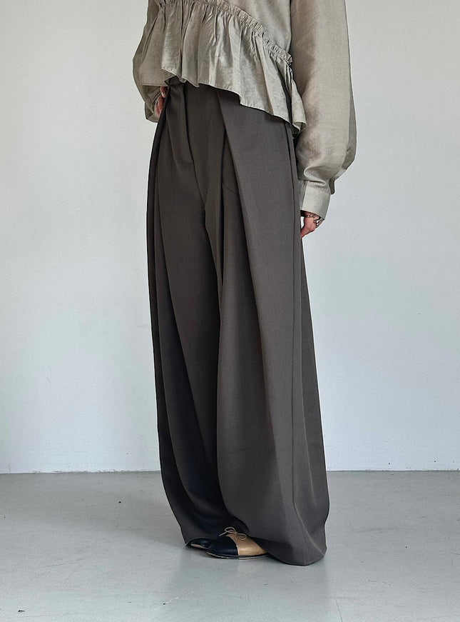 a’poem Women's Folded Line Wide Slacks 720847978