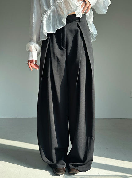 a’poem Women's Folded Line Wide Slacks 720847978