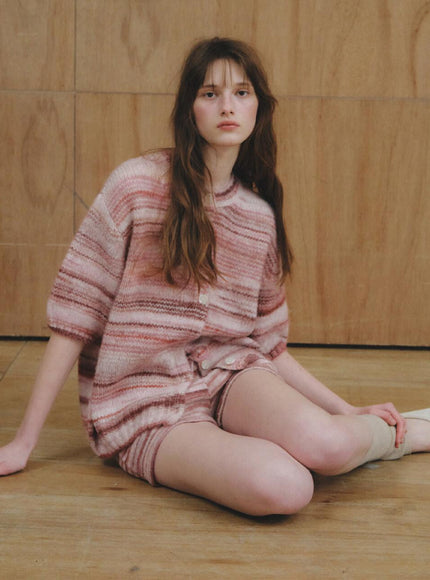 CITTA Women's Pastel Stripe Knit Cardigan CTK266