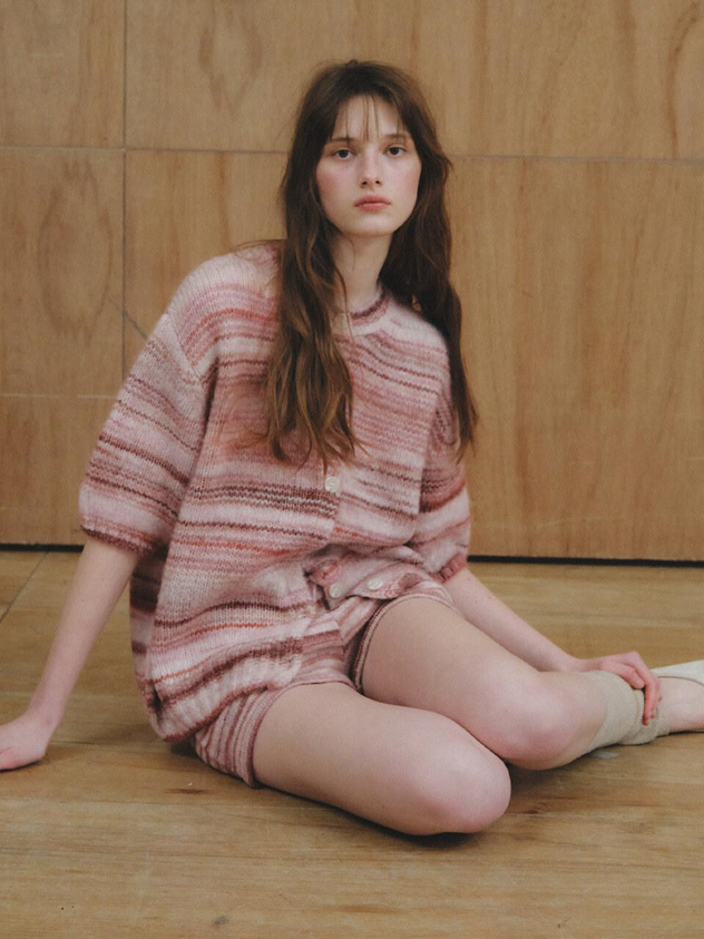 CITTA Women's Pastel Stripe Knit Cardigan CTK266