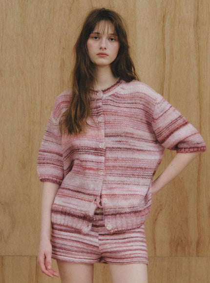 CITTA Women's Pastel Stripe Knit Cardigan CTK266