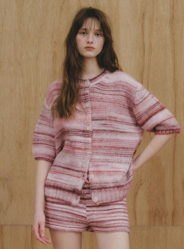 CITTA Women's Pastel Stripe Knit Cardigan CTK266