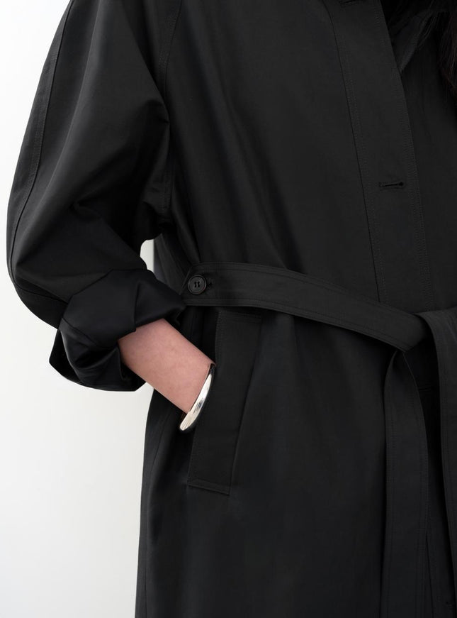 howtoloveme Women's Monair High-Neck Trench Mac Coat Charcoal 720879207