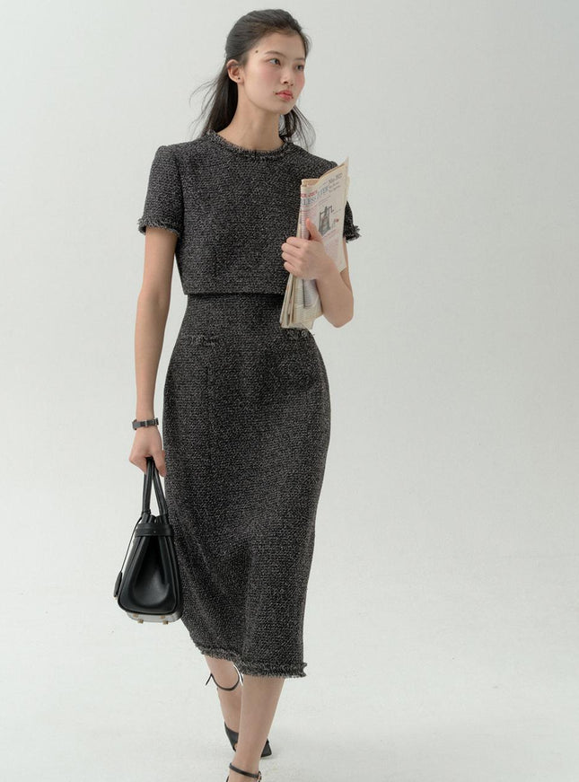 FLOWOOM Women's Midnight Overlay Dress Bokashi Black 720901280