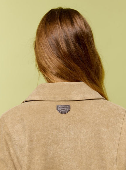 DEPOUND Women's Suede Half Jacket Taupe