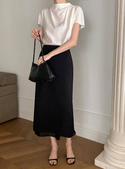 MORREST Women's Stretchy Feminine Layered Skirt