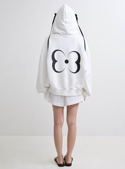 MINJUKIM PAKUA Women's Double Ribbon Zip-Up Hoodie White