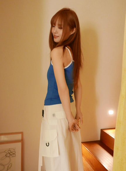 MINJUKIM PAKUA Women's Basic Strap Top Blue