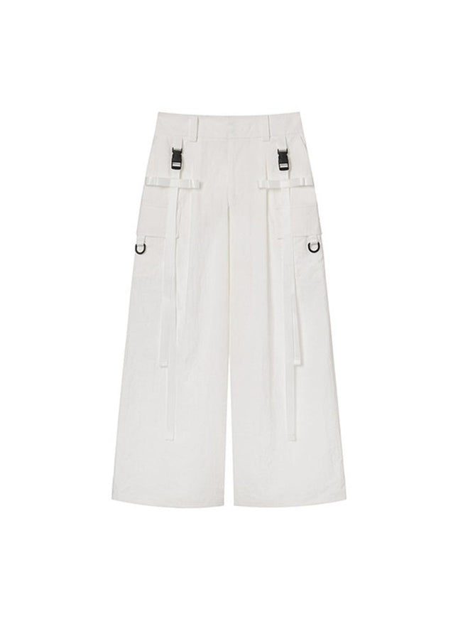 MINJUKIM PAKUA Women's Ribbon Buckle Cargo Pants White