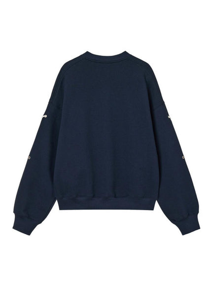 MINJUKIM PAKUA Women's Ribbon Detailed Sweatshirt Navy