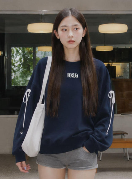 MINJUKIM PAKUA Women's Ribbon Detailed Sweatshirt Navy