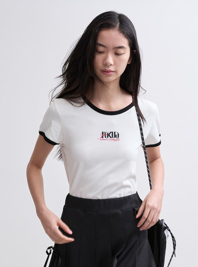 MINJUKIM PAKUA Women's Love Magic Ringer T-Shirt Cream