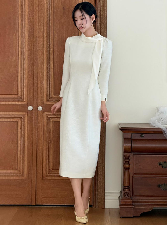 IvanaHelsinki Women's Luma Tweed Scarf Midi Dress