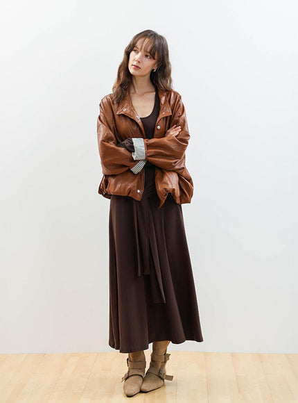 We’Dee Women's Vintage Blouson Jacket Brown 721051374