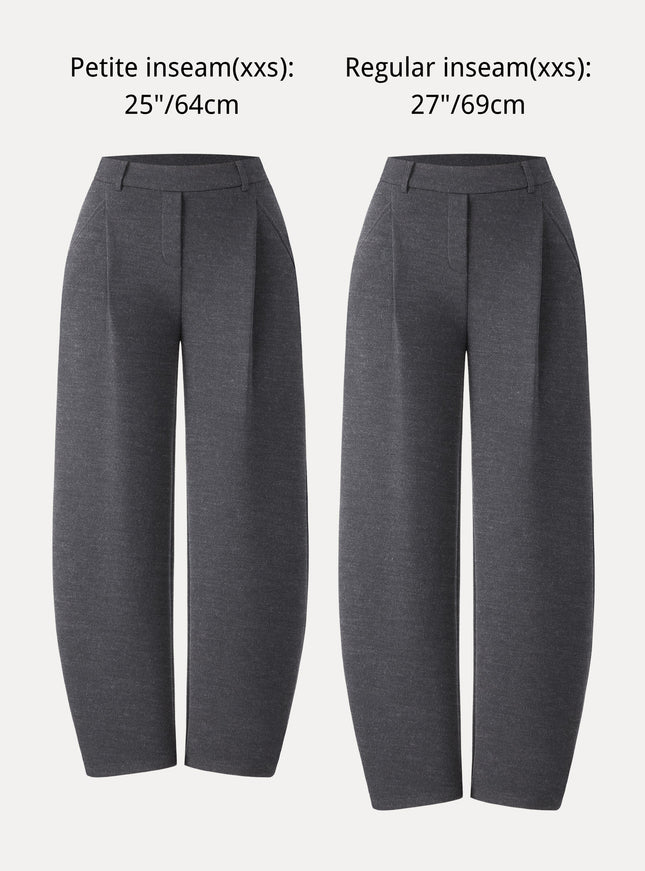 Cozy Knit Mid Rise Barrel Leg Pull-on Pants