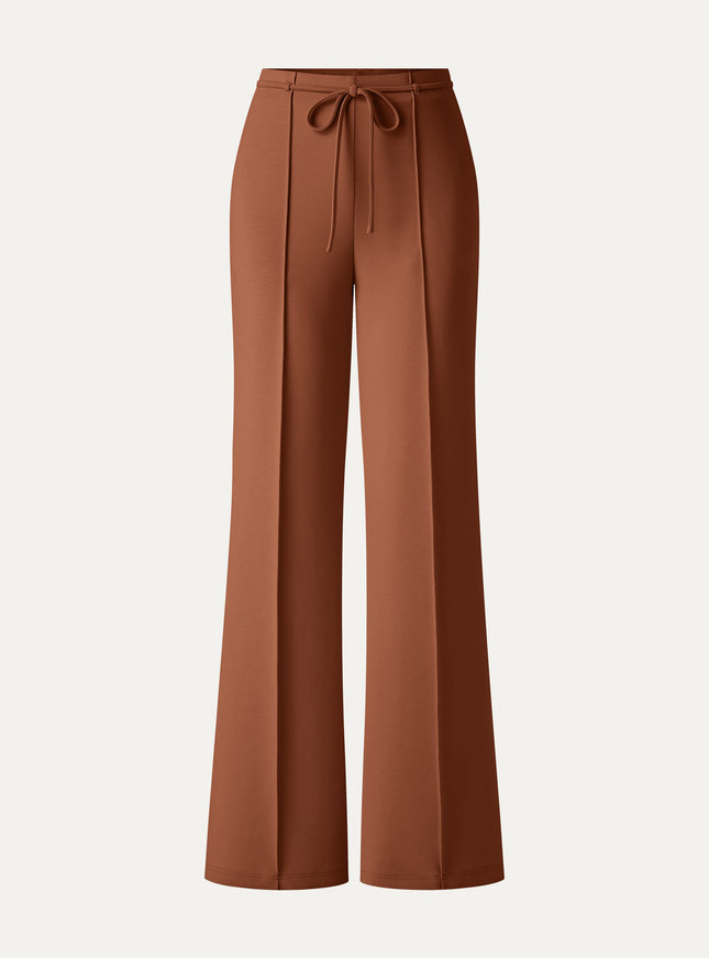 Lyocell Spacer Knit High-Rise Flare Pants with Pockets