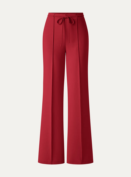 Lyocell Spacer Knit High-Rise Flare Pants with Pockets