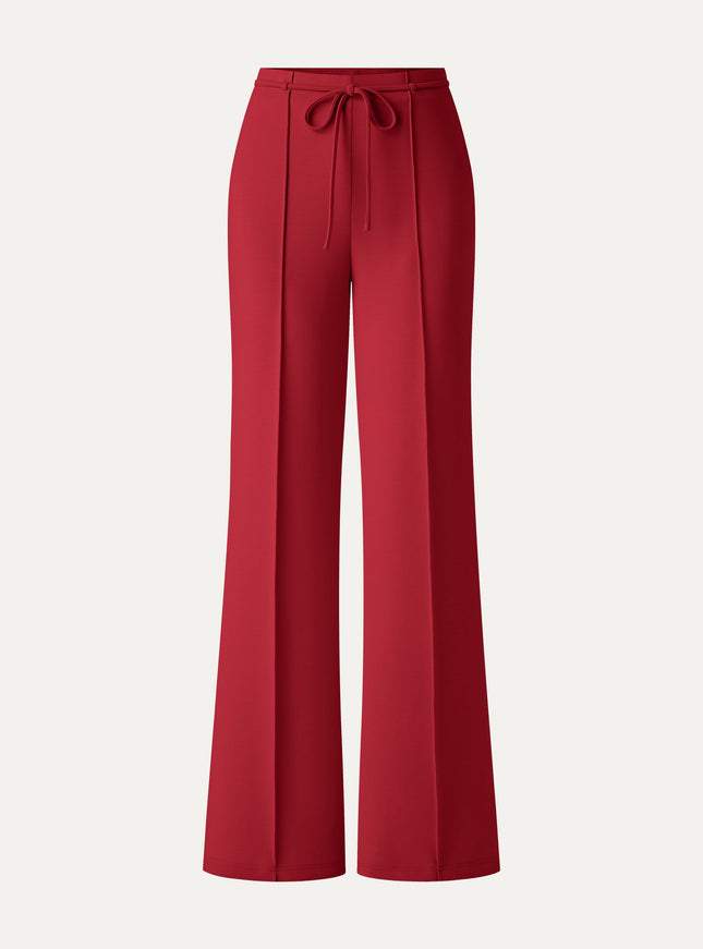 Lyocell Spacer Knit High-Rise Flare Pants with Pockets