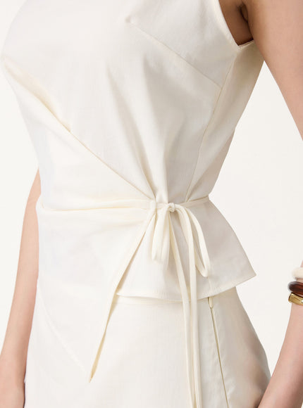 2Pcs Set Boatneck Waist-Defined Top & Maxi Flared Pull-On Skirt