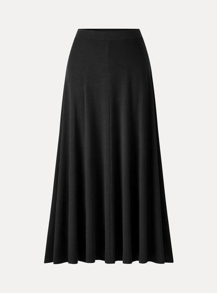 Lyocell-Cashmere Blend Mid-Rise Umbrella Maxi Skirt