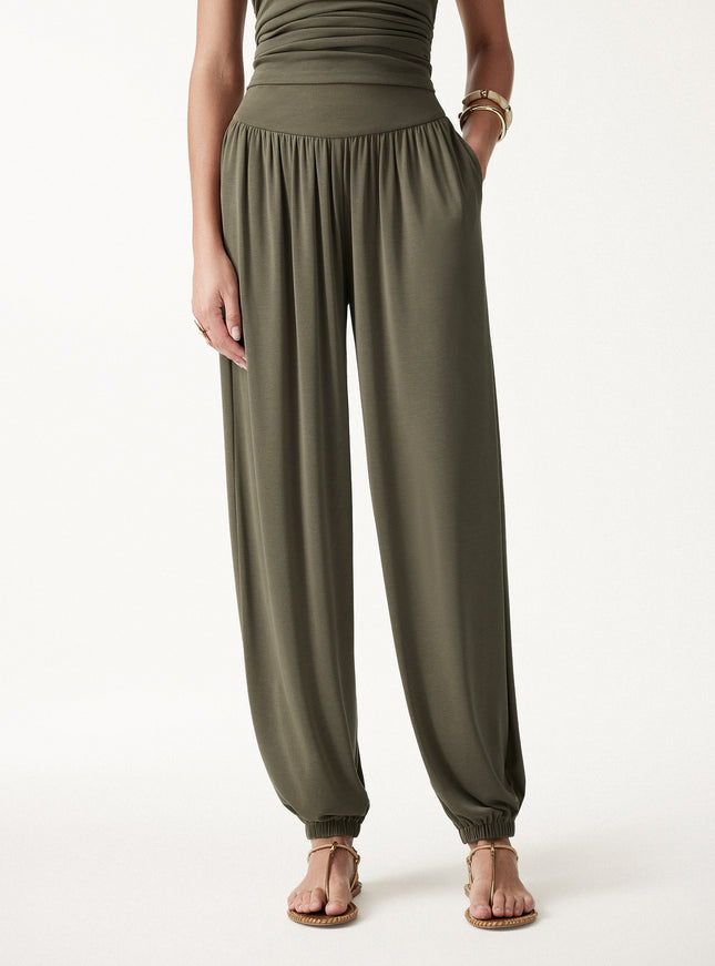 Sandwashed Modal Ultra-Soft High Rise Balloon Pants with Pockets