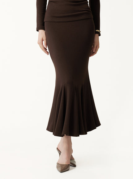 High-Rise Mermaid Midi Skirt