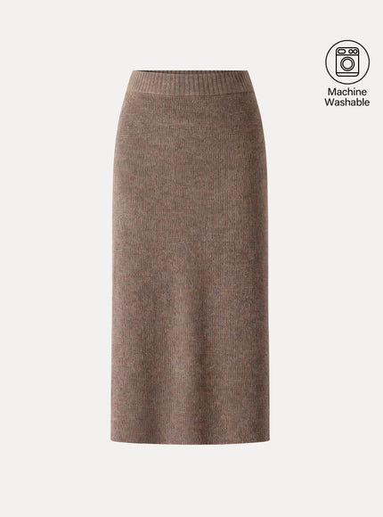 The Everyday Textured Merino-Blend Knit Skirt