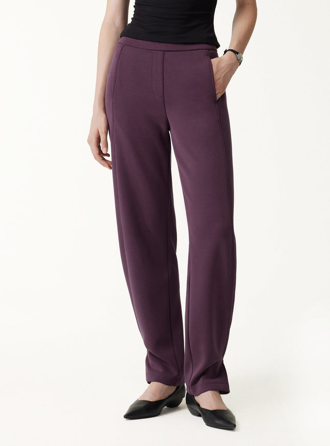 MaxWarm Stretch Ponte High-Rise Belted Wide-Leg Pants with Pockets
