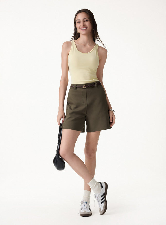 Air Cotton Mid-Rise Travel Shorts with Pockets