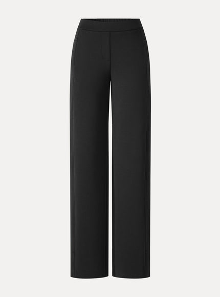 MaxWarm Stretch Ponte High-Rise Belted Wide-Leg Pants with Pockets