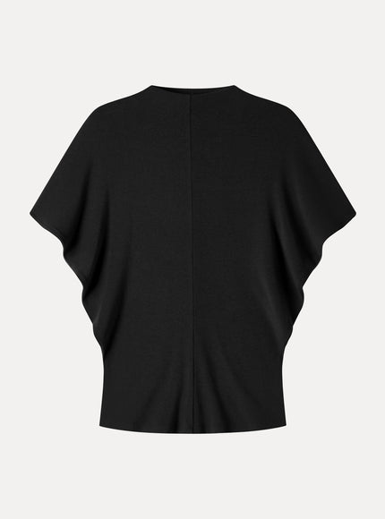 Mock Neck Cap Sleeve Seamed Top