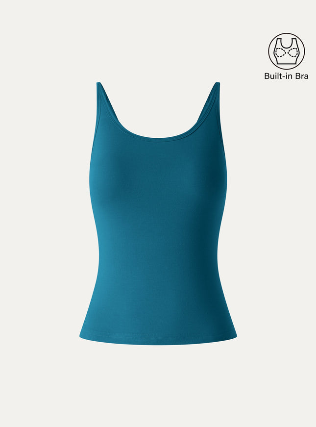 Scoop Neck Built-In Bra Top