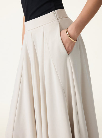 Lyocell Blend Volume Skirt with Pockets