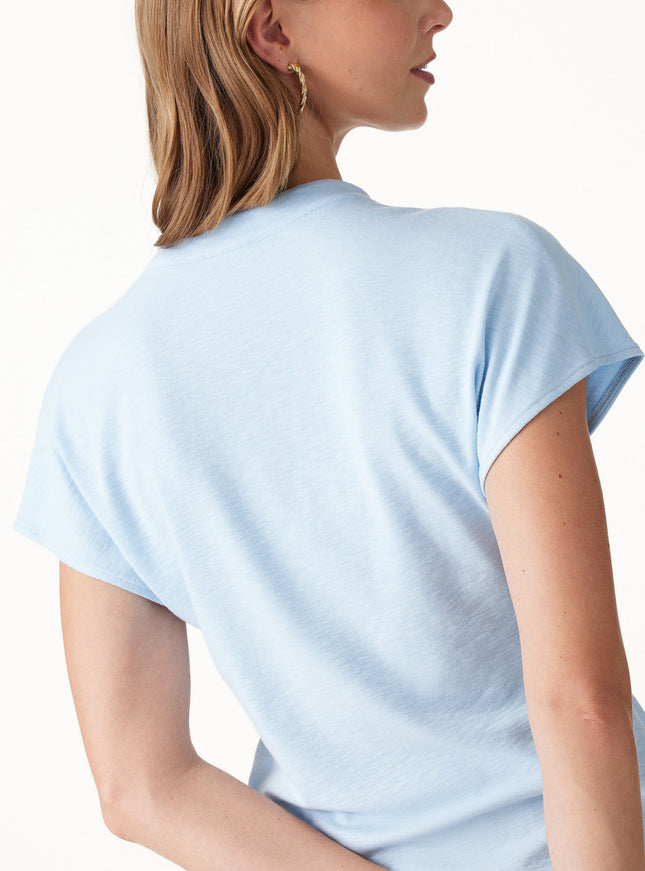 Collared V-Neck Short Sleeve Top