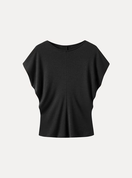 Linen-Blend Round Neck Relaxed Summer Top