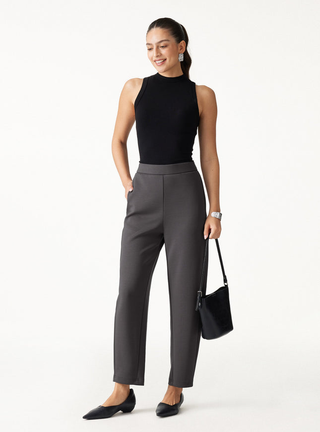 Petite TravelEase High-Rise Ankled Barrel Pants with Pockets